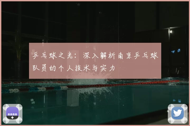 乒乓球之光：深入解析南京乒乓球队员的个人技术与实力